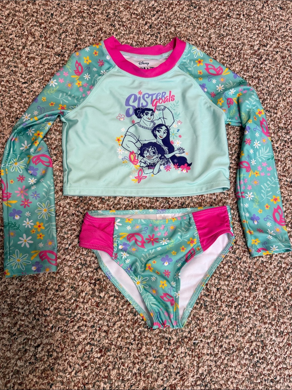 Disney Girls Encanto 'Sister Goals'  Two-Piece Swim Set - 5/6